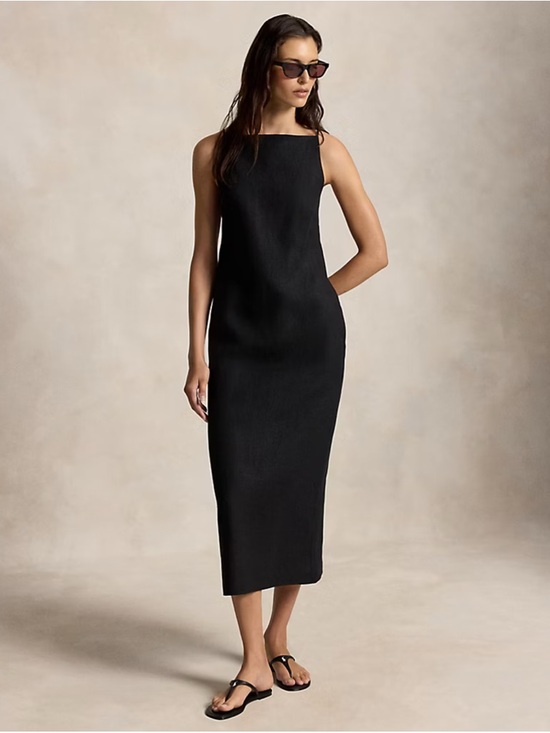 Zara Dresses & Skirts - Zara Black Square-Neck Midi Slip Dress with Thin Straps